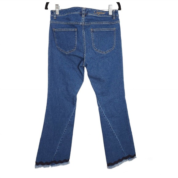 See By Chloe Womens Jeans Cropped Kick Flare Twisted Seam Scalloped Hem Sz 26 - Picture 2 of 10
